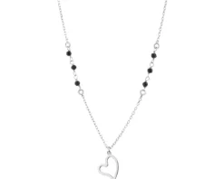 Naszyjnik srebrny ze szlifowanym szkłem - serce