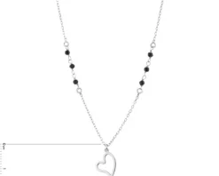 Naszyjnik srebrny ze szlifowanym szkłem - serce