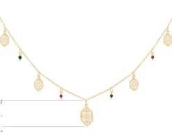 Naszyjnik srebrny ze szlifowanym szkłem - rozety