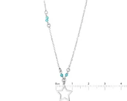 Naszyjnik srebrny ze szlifowanym szkłem - gwiazda