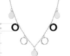 Naszyjnik srebrny ze szlifowanym szkłem - koła