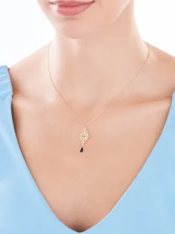 Naszyjnik srebrny ze szlifowanym szkłem