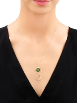 Naszyjnik srebrny ze szlifowanym szkłem - koła