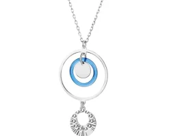 Naszyjnik srebrny ze szlifowanym szkłem - koła