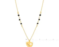 Naszyjnik srebrny ze szlifowanym szkłem - serce, mama