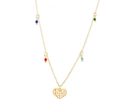 Naszyjnik srebrny ze szlifowanym szkłem - serce