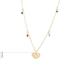 Naszyjnik srebrny ze szlifowanym szkłem - serce