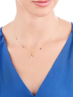 Naszyjnik srebrny ze szlifowanym szkłem - Księżyce, gwiazda