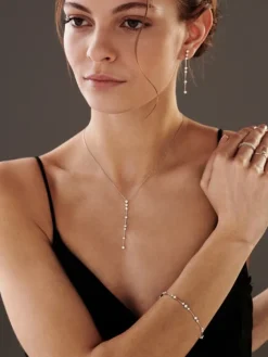 Naszyjnik z białego złota z brylantami - 0,52 ct - próba 750