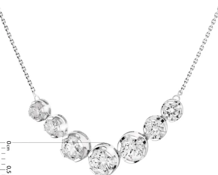 Naszyjnik z białego złota z brylantami laboratoryjnymi - 2,00 ct - próba 750
