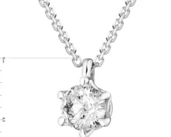 Naszyjnik z białego złota z brylantem laboratoryjnym - 0,20 ct - próba 585