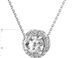 Naszyjnik z białego złota z brylantami laboratoryjnymi - 0,85 ct - próba 750