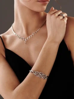 Naszyjnik z białego złota z brylantami - 0,27 ct - próba 750