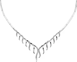 Naszyjnik z białego złota z brylantami - 0,48 ct - próba 585