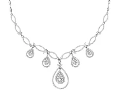 Naszyjnik z białego złota z diamentami - 3,93 ct - próba 585