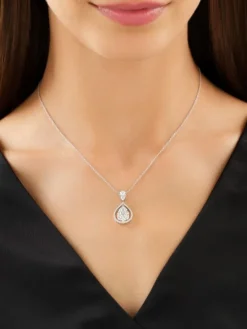 Naszyjnik z białego złota z brylantami - 1,43 ct - próba 585