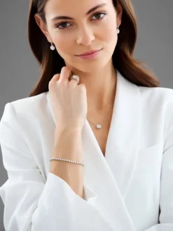 Naszyjnik z białego złota z brylantami - SI2/G - 1,17 ct - próba 750