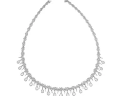 Naszyjnik z białego złota z diamentami - 11,81 ct - próba 750