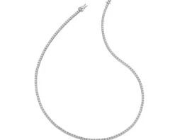 Naszyjnik z białego złota z brylantami - 43 cm - 5,49 ct - próba 750