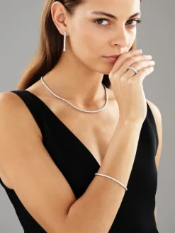 Naszyjnik z białego złota z brylantami - 43 cm - 5,49 ct - próba 750