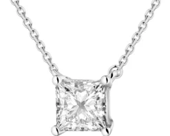 Naszyjnik z białego złota z diamentem laboratoryjnym - 0,52 ct - próba 585