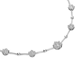 Naszyjnik z białego złota z brylantami - 43 cm - 1,03 ct - próba 585