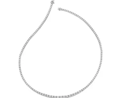Naszyjnik z białego złota z brylantami - 43 cm - 6,02 ct - próba 750