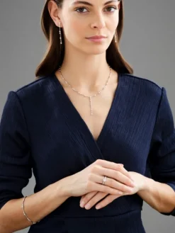 Naszyjnik z białego złota z brylantami - 42 cm - 1,55 ct - próba 750