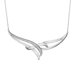 Naszyjnik z białego złota z brylantami - 0,20 ct - próba 375