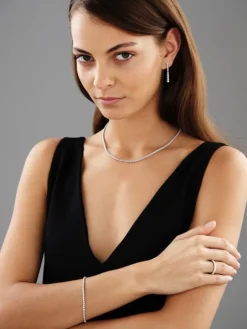 Naszyjnik z białego złota z brylantami - 45 cm - 2,37 ct - próba 750