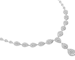 Naszyjnik z białego złota z brylantami - 5,10 ct - próba 750