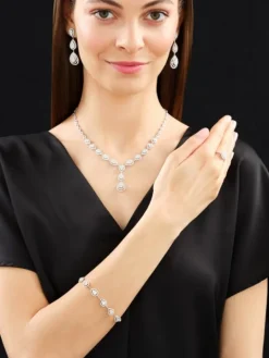 Naszyjnik z białego złota z brylantami - 5,10 ct - próba 750