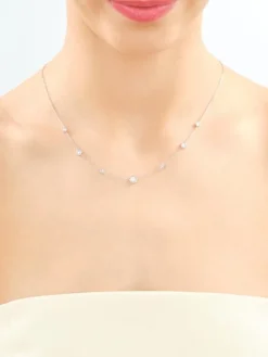 Naszyjnik z białego złota  z brylantami - 0,21 ct - próba 585