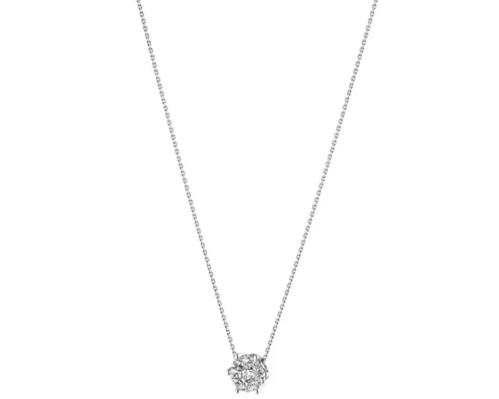 Naszyjnik z białego złota z brylantami - 0,22 ct - próba 585