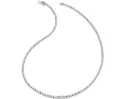 Naszyjnik z białego złota z brylantami - 42 cm - 5,00 ct - próba 750