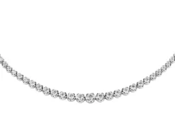 Naszyjnik z białego złota z brylantami - 42 cm - 5,00 ct - próba 750