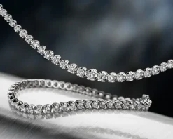 Naszyjnik z białego złota z brylantami - 42 cm - 5,00 ct - próba 750