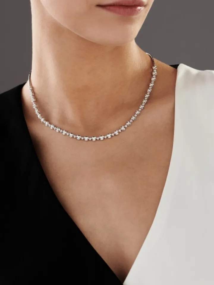 Naszyjnik z białego złota z brylantami - 45 cm, - 1,83 ct - próba 585