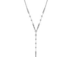 Naszyjnik z białego złota z diamentami - 0,25 ct - próba 585