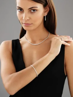 Naszyjnik z białego złota z brylantami - 43 cm - 3,52 ct - próba 750