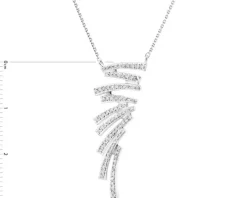 Naszyjnik z białego złota z diamentami - 0,20 ct - próba 585