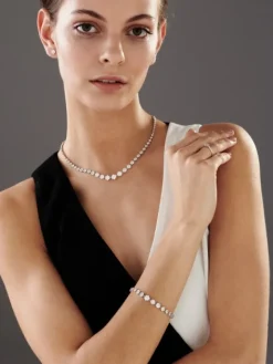 Naszyjnik z białego złota z brylantami - 3,97 ct - próba 585