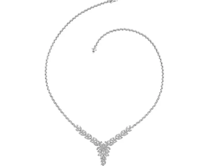 Naszyjnik z białego złota z brylantami - 2,67 ct - próba 750