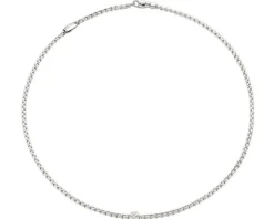 Naszyjnik z białego złota z brylantami - 0,19 ct - próba 750