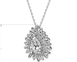 Naszyjnik z białego złota z diamentami - VS2/H - 0,85 ct - próba 585