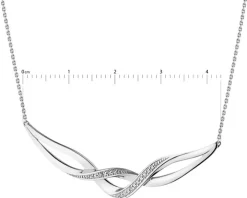 Naszyjnik z białego złota z diamentami - 0,01 ct - próba 585
