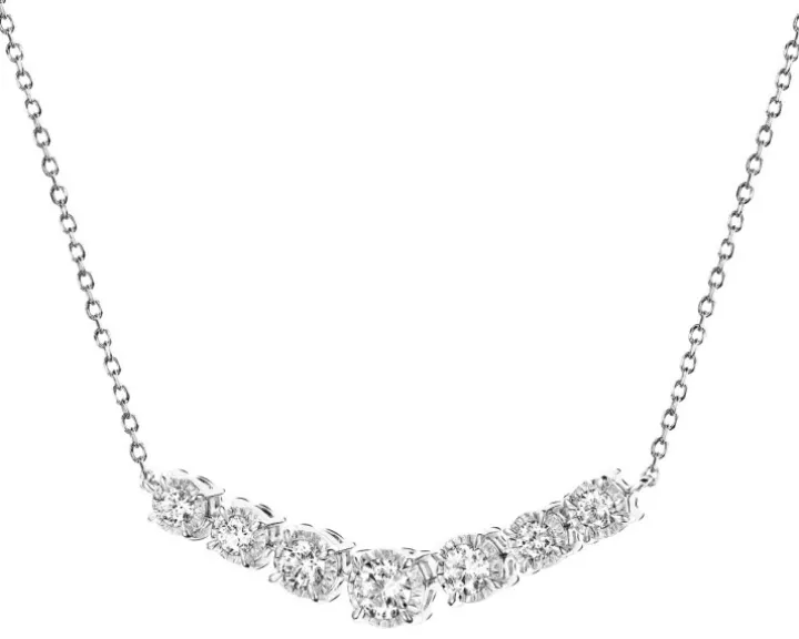 Naszyjnik z białego złota z brylantami - 0,49 ct - próba 585