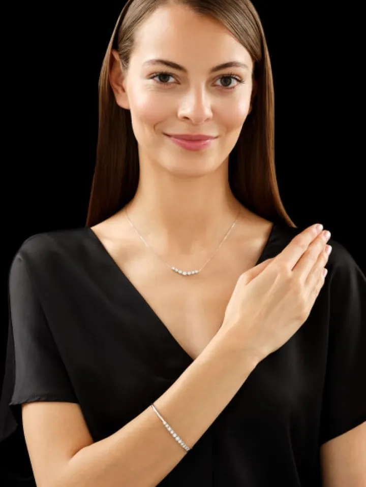 Naszyjnik z białego złota z brylantami - 0,49 ct - próba 585