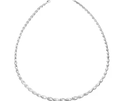 Naszyjnik z białego złota z diamentami - 0,10 ct - próba 585