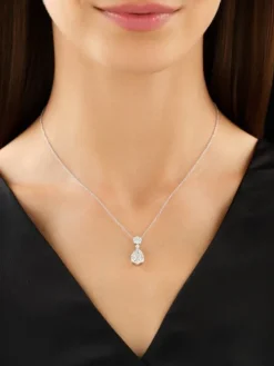 Naszyjnik z białego złota z brylantami - 1,11 ct - próba 585